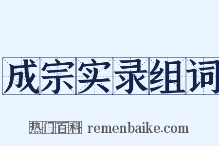 成宗实录组词是什么意思的图片